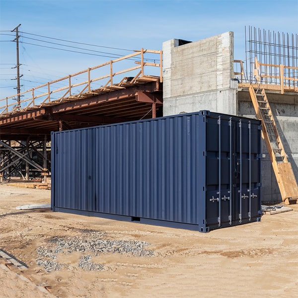 our construction site storage containers are stackable for efficient use of space on a job site